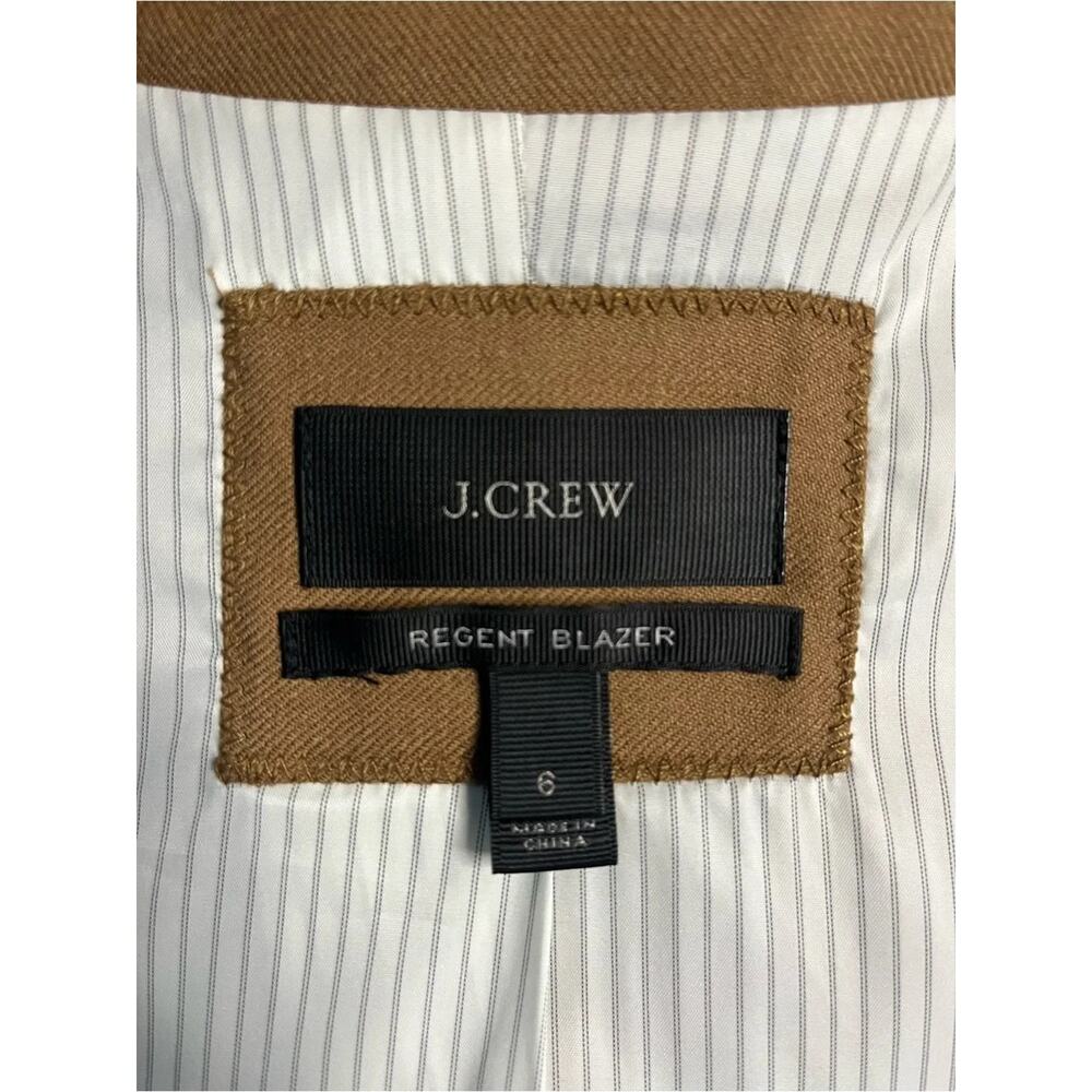 J Crew Regent Blazer Camel Brown Wool B0323 One Button Lined 6 S - Picture 10 of 10